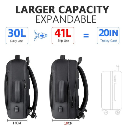 2023new Business Laptop Backpack Waterproof Notebook For Men School Book Bag Expandable Multifunction USB Charging Man Backpacks