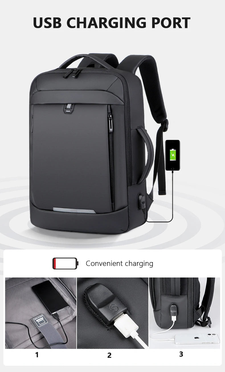 2023new Business Laptop Backpack Waterproof Notebook For Men School Book Bag Expandable Multifunction USB Charging Man Backpacks
