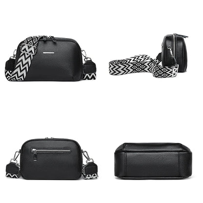 2024 Authentic Genuine Leather Women's Designer Shoulder Bag New Pattern Trendy Wide Shoulder Strap Women's Crossbody Bags Sac