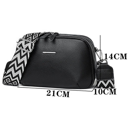 2024 Authentic Genuine Leather Women's Designer Shoulder Bag New Pattern Trendy Wide Shoulder Strap Women's Crossbody Bags Sac