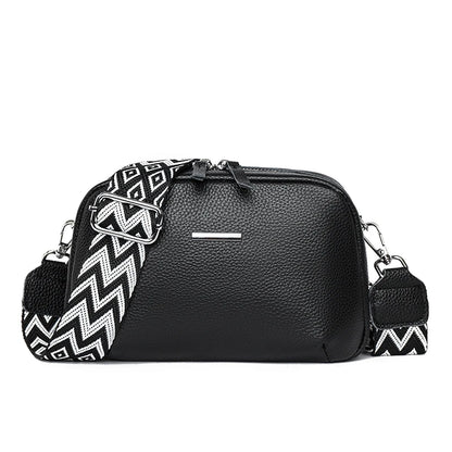 2024 Authentic Genuine Leather Women's Designer Shoulder Bag New Pattern Trendy Wide Shoulder Strap Women's Crossbody Bags Sac