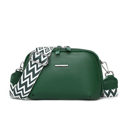 2024 Authentic Genuine Leather Women's Designer Shoulder Bag New Pattern Trendy Wide Shoulder Strap Women's Crossbody Bags Sac