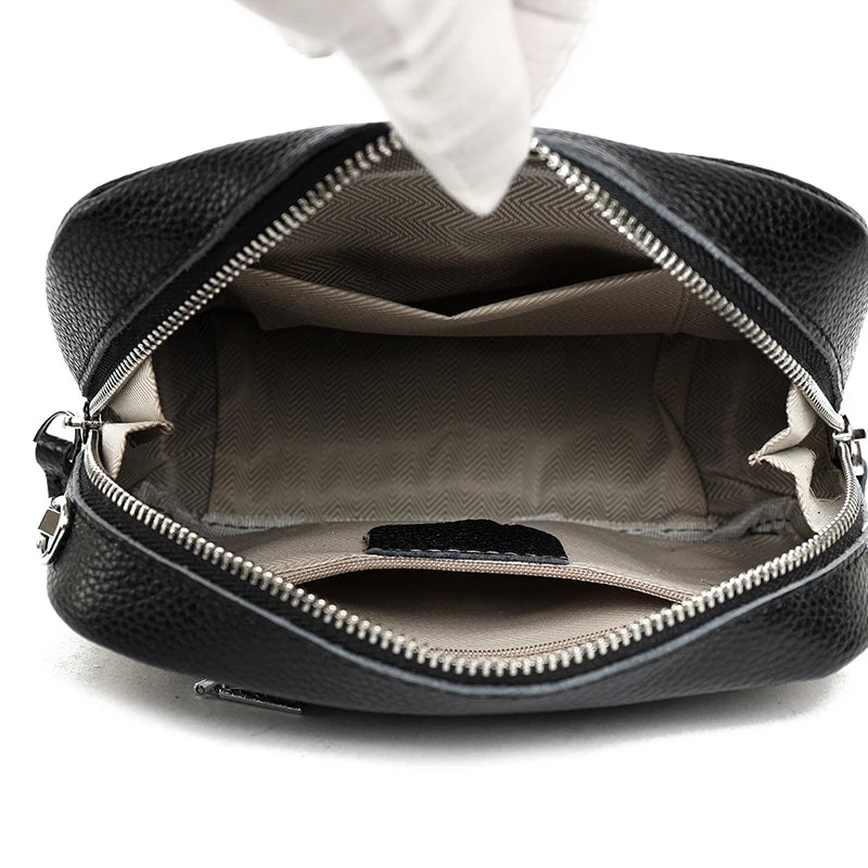 2024 Authentic Genuine Leather Women's Designer Shoulder Bag New Pattern Trendy Wide Shoulder Strap Women's Crossbody Bags Sac