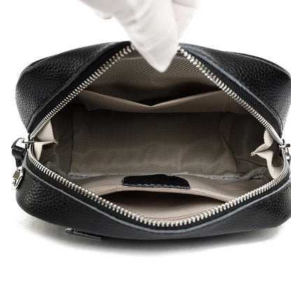 2024 Authentic Genuine Leather Women's Designer Shoulder Bag New Pattern Trendy Wide Shoulder Strap Women's Crossbody Bags Sac