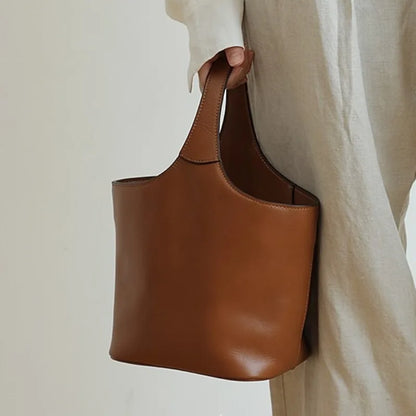 2024 Autumn Genuine Leather New Tote Bag for Women High-capacity Top-Handle Bags Fashion Commuter All-match Women's Handbags