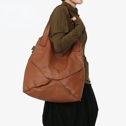 2024 Autumn New High-capacity Bags Fashion Soft Genuine Leather Crossbody Bag Commuter Travel Casual Bolsos Mujer Female