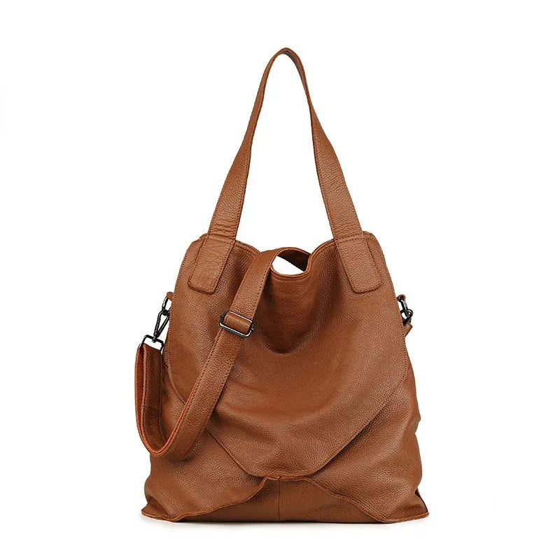 2024 Autumn New High-capacity Bags Fashion Soft Genuine Leather Crossbody Bag Commuter Travel Casual Bolsos Mujer Female