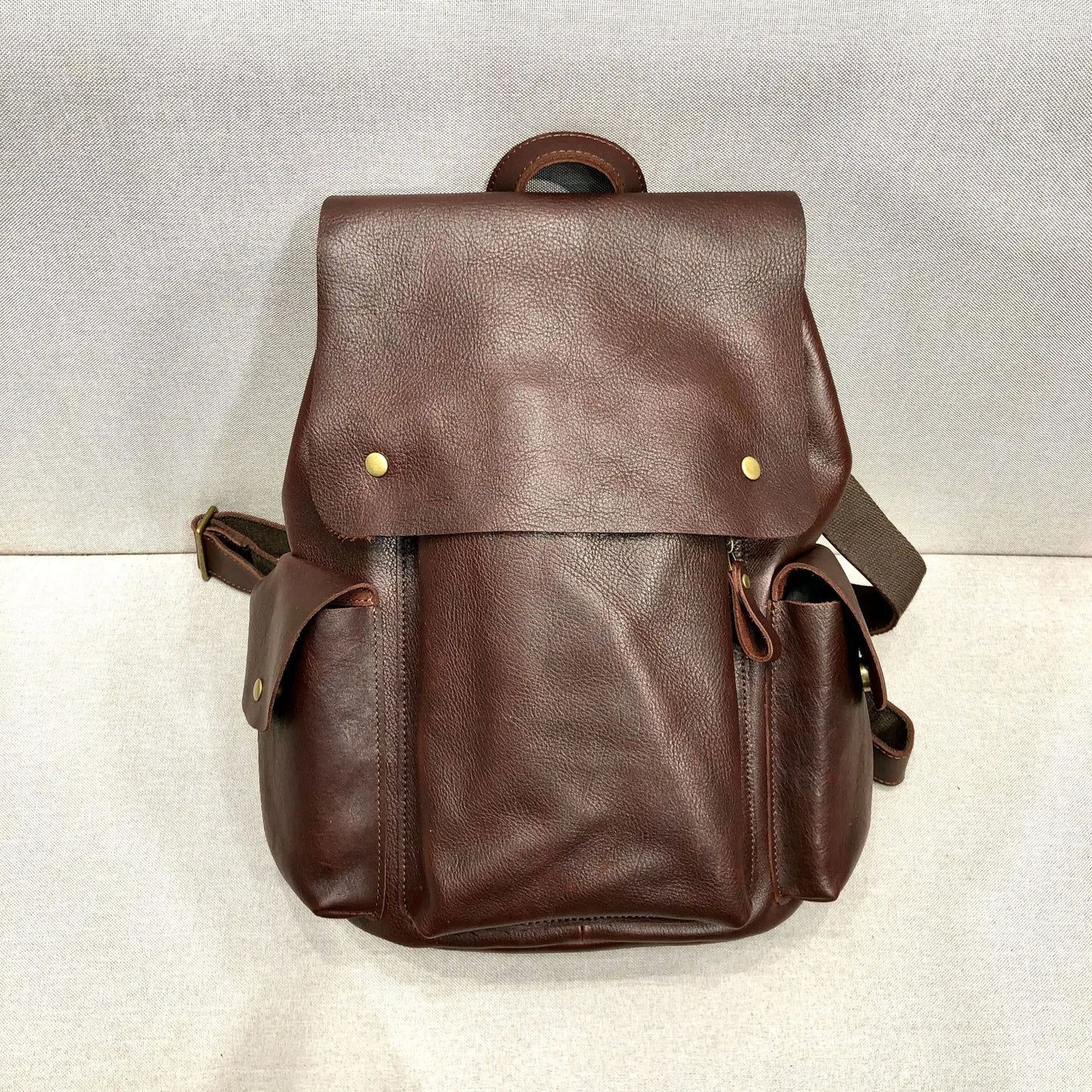 2024 Autumn New High-capacity Bags Vintage Fashion Genuine Leather Backpacks Women Y2k Grunge Zipper Handbags for Women