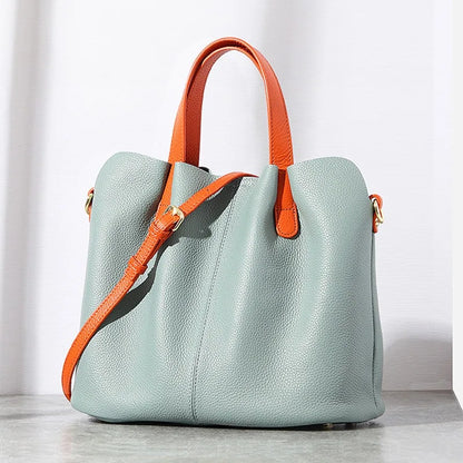 2024 Autumn New Simple Leather Bags for Women Large-capacity Portable Top-Handle Bags Y2k Zipper Crossbody Shoulder Bags