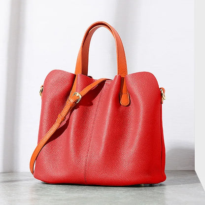 2024 Autumn New Simple Leather Bags for Women Large-capacity Portable Top-Handle Bags Y2k Zipper Crossbody Shoulder Bags