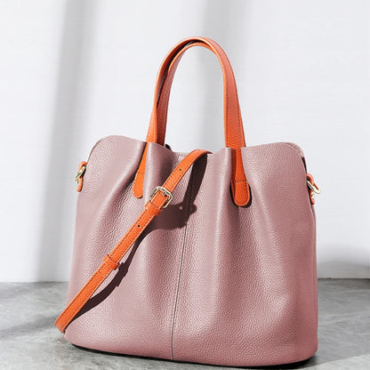 2024 Autumn New Simple Leather Bags for Women Large-capacity Portable Top-Handle Bags Y2k Zipper Crossbody Shoulder Bags