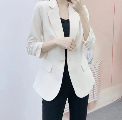 2024 Autumn New Vintage Jackets with Tank Top Casual Elegant Women's Suit Office Jackets