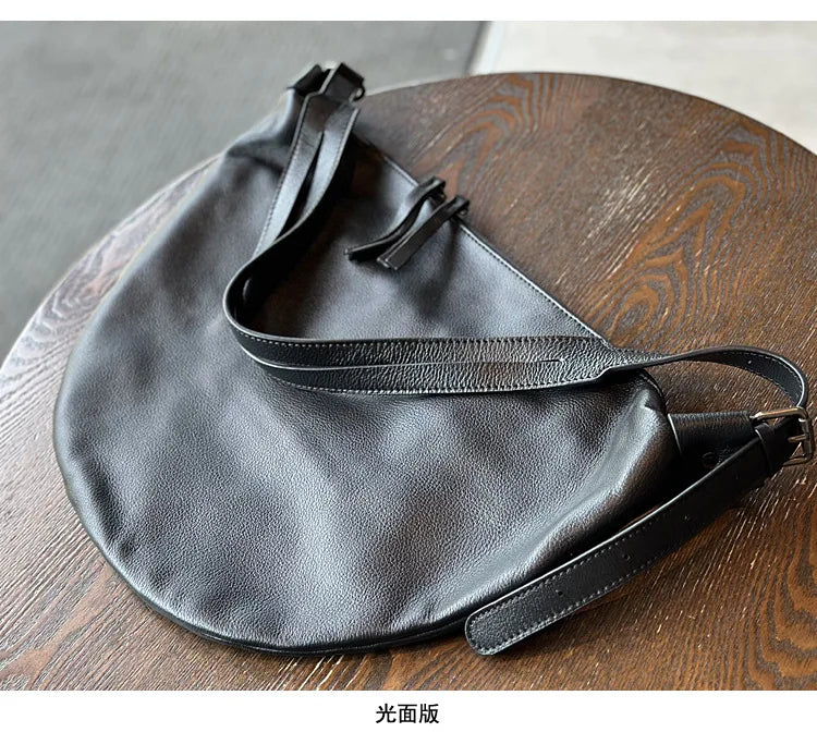 2024 Autumn/Winter leather women's bag fold Tote bag women's large capacity armpit crossbody bag cowhide shoulder bag fashion