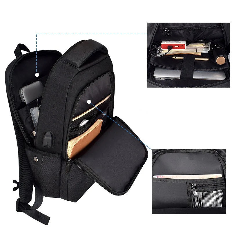 2024 Backpack laptop bag Anti-theft waterproof schoolbag for male and female students Casual business commuting backpack