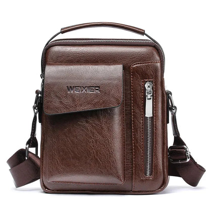 2024 Brand Casual Shoulder Vintage Crossbody s Male PU Handbag Capacity Men Messenger Bags Men's business bag