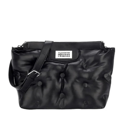 2024 Casual Space Padded Pillow Bag Korean Fashion Women Large Capacity Soft Pu Leather Shoulder Messenger Bags Tote Handbags