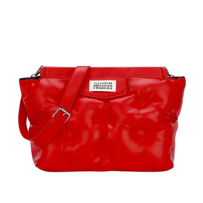 2024 Casual Space Padded Pillow Bag Korean Fashion Women Large Capacity Soft Pu Leather Shoulder Messenger Bags Tote Handbags