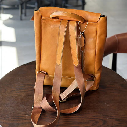 2024 Chic Women Backpacks Genuine Leather Large Capacity New Japanese Vintage Literature Shoulder Bags Preppy Style School Bag