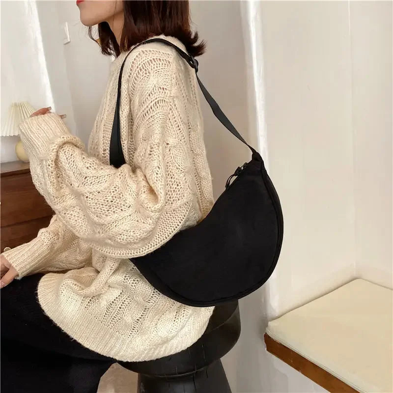 2024 Crossbody Hobo Sling Crescent Bag Women Men Trendy Small Shoulder Bag Purse Dumpling Casual Handbag Adjustable Strap