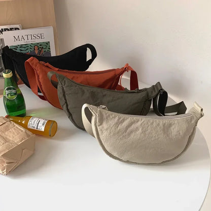 2024 Crossbody Hobo Sling Crescent Bag Women Men Trendy Small Shoulder Bag Purse Dumpling Casual Handbag Adjustable Strap