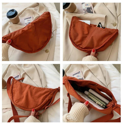 2024 Crossbody Hobo Sling Crescent Bag Women Men Trendy Small Shoulder Bag Purse Dumpling Casual Handbag Adjustable Strap