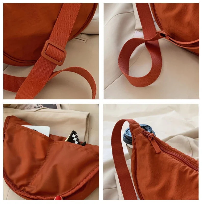 2024 Crossbody Hobo Sling Crescent Bag Women Men Trendy Small Shoulder Bag Purse Dumpling Casual Handbag Adjustable Strap