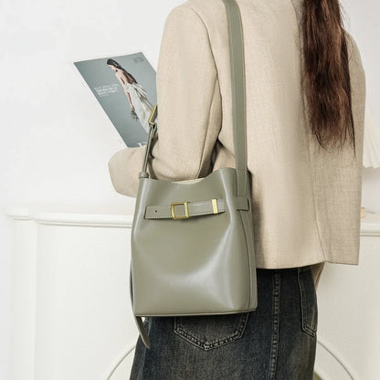 2024 Crossbody Large Capacity Genuine Leather Bag for Women Women's Bucket Bag Luxury Designer Handbag  Ladies Hand Bags