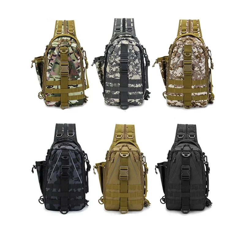 2024 Crossbody Multifunction Fishing Bag Waterproof Tactical Backpack Climbing Outdoor Shoulder Sports Chest Bag for Men Women