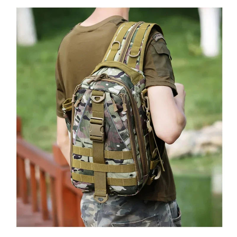 2024 Crossbody Multifunction Fishing Bag Waterproof Tactical Backpack Climbing Outdoor Shoulder Sports Chest Bag for Men Women