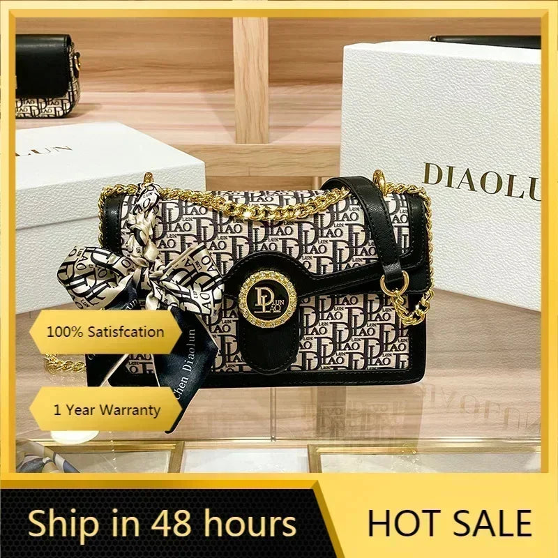 2024 Famous Designer Embroidery Chain Shoulder Messenger Fashion Women Purse And Handbags High Quality Small Square Bags
