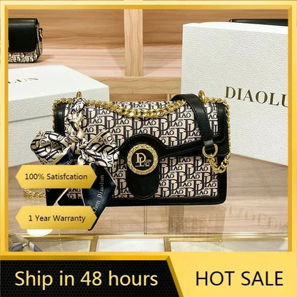 2024 Famous Designer Embroidery Chain Shoulder Messenger Fashion Women Purse And Handbags High Quality Small Square Bags