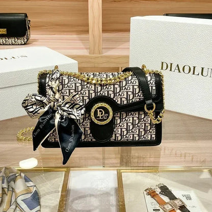 2024 Famous Designer Embroidery Chain Shoulder Messenger Fashion Women Purse And Handbags High Quality Small Square Bags