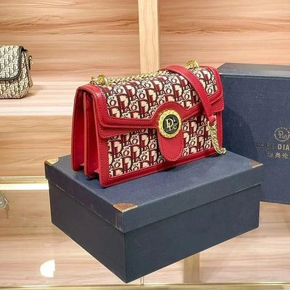 2024 Famous Designer Embroidery Chain Shoulder Messenger Fashion Women Purse And Handbags High Quality Small Square Bags
