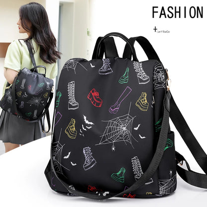 2024 Fashion Anti Theft Women Backpack Multi-Colored Oxford School Bag Pretty Style Girls School Backpack Female Travel Backpack