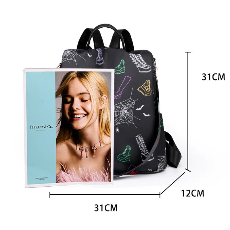 2024 Fashion Anti Theft Women Backpack Multi-Colored Oxford School Bag Pretty Style Girls School Backpack Female Travel Backpack