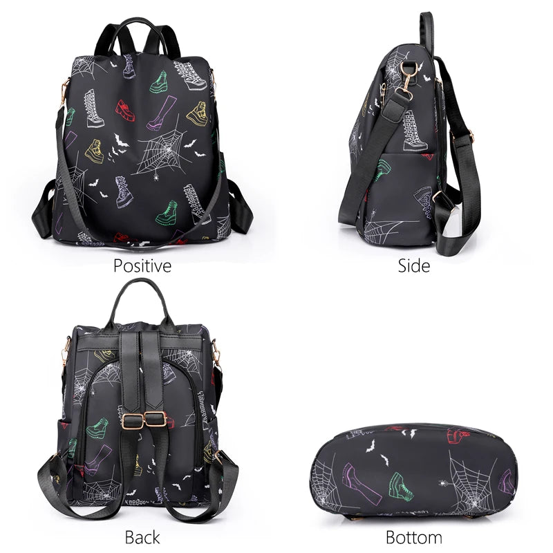 2024 Fashion Anti Theft Women Backpack Multi-Colored Oxford School Bag Pretty Style Girls School Backpack Female Travel Backpack