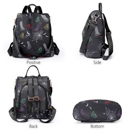 2024 Fashion Anti Theft Women Backpack Multi-Colored Oxford School Bag Pretty Style Girls School Backpack Female Travel Backpack