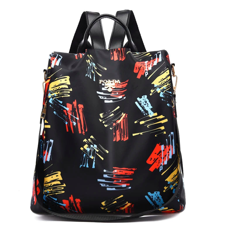2024 Fashion Anti Theft Women Backpack Multi-Colored Oxford School Bag Pretty Style Girls School Backpack Female Travel Backpack