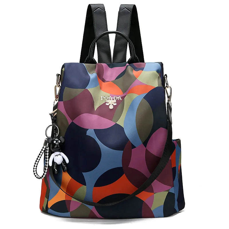 2024 Fashion Anti Theft Women Backpack Multi-Colored Oxford School Bag Pretty Style Girls School Backpack Female Travel Backpack