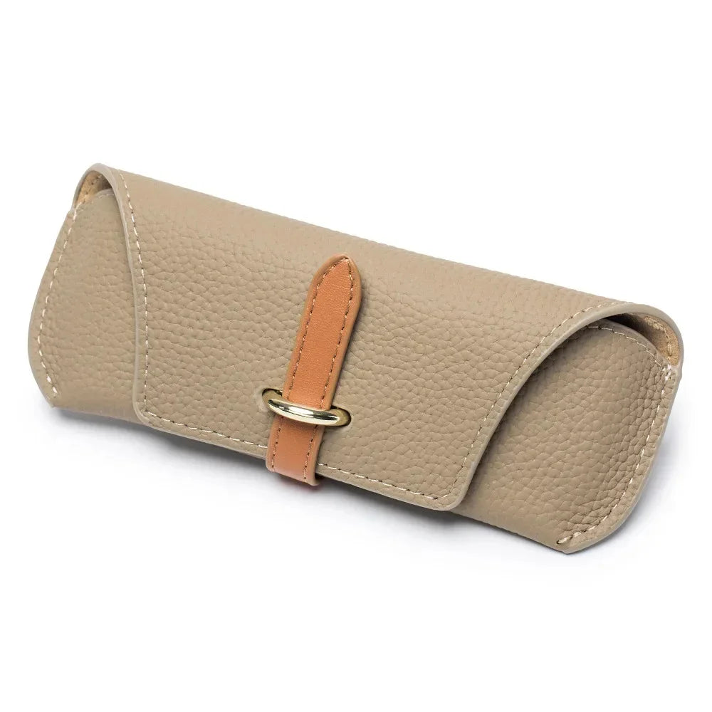 2024 Fashion Leather Glasses Case Holder Portable Slim Sunglasses Pouch Soft Eyeglasses Eyewear Sleeve for Women Men Lightweight