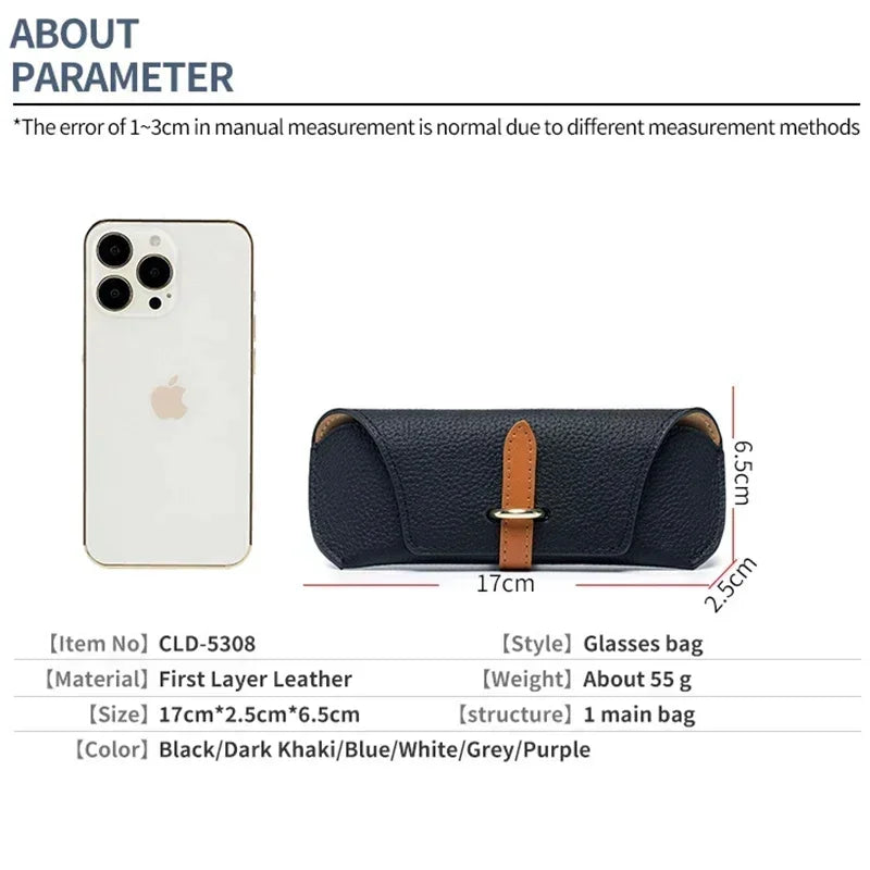 2024 Fashion Leather Glasses Case Holder Portable Slim Sunglasses Pouch Soft Eyeglasses Eyewear Sleeve for Women Men Lightweight