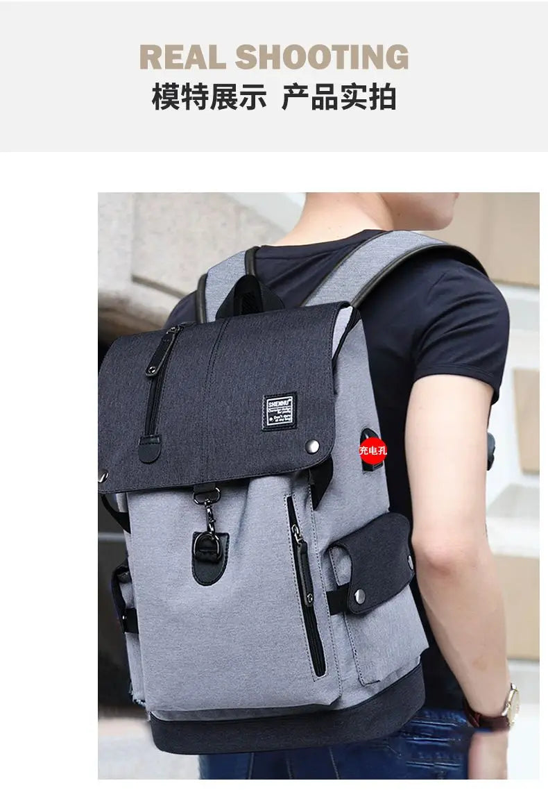 2024 Fashion Men Backpack Shoulder Bag Male Fashion Best Travel Backpacks Everyday Backpack Laptop Bags For Teenager Boy