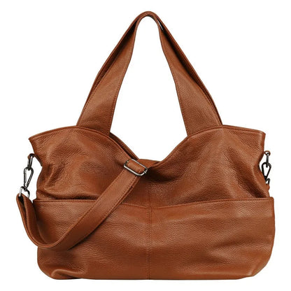 2024 Fashion New Genuine Leather Shoulder Bag High-capacity Top-Handle Bags Casual Commuter Tote Purses Women's Handbags
