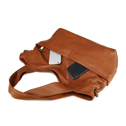2024 Fashion New Genuine Leather Shoulder Bag High-capacity Top-Handle Bags Casual Commuter Tote Purses Women's Handbags