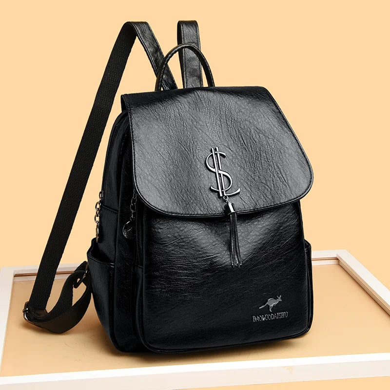 2024 Fashion Retro Women's Backpack High Quality Girl's Anti Theft Bag Large Capacity Female Shoulder Bags School Student Bolsos