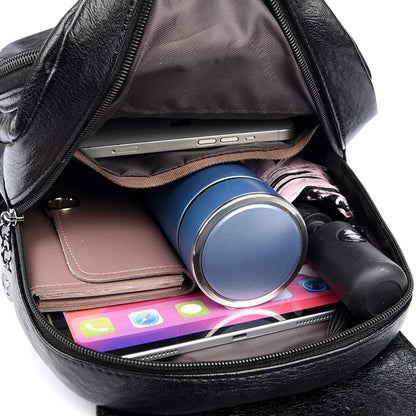 2024 Fashion Retro Women's Backpack High Quality Girl's Anti Theft Bag Large Capacity Female Shoulder Bags School Student Bolsos