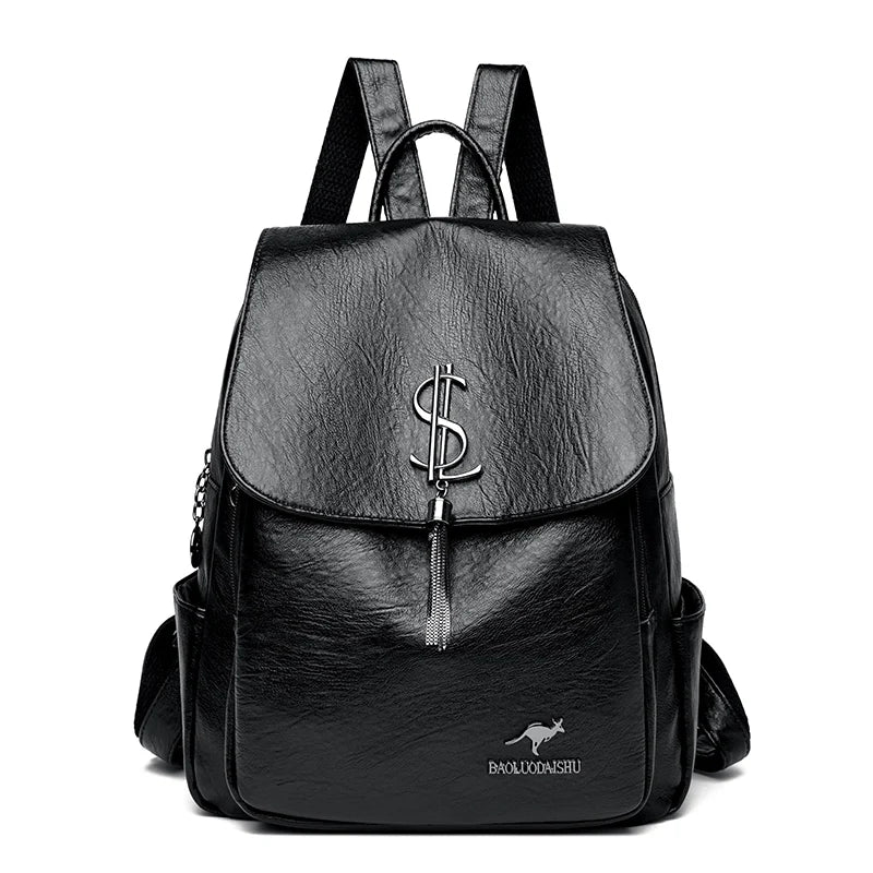 2024 Fashion Retro Women's Backpack High Quality Girl's Anti Theft Bag Large Capacity Female Shoulder Bags School Student Bolsos