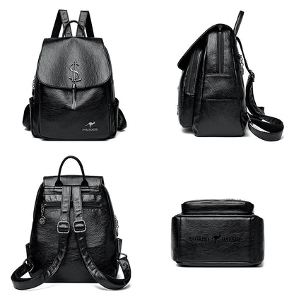 2024 Fashion Retro Women's Backpack High Quality Girl's Anti Theft Bag Large Capacity Female Shoulder Bags School Student Bolsos
