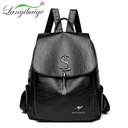 2024 Fashion Retro Women's Backpack High Quality Girl's Anti Theft Bag Large Capacity Female Shoulder Bags School Student Bolsos