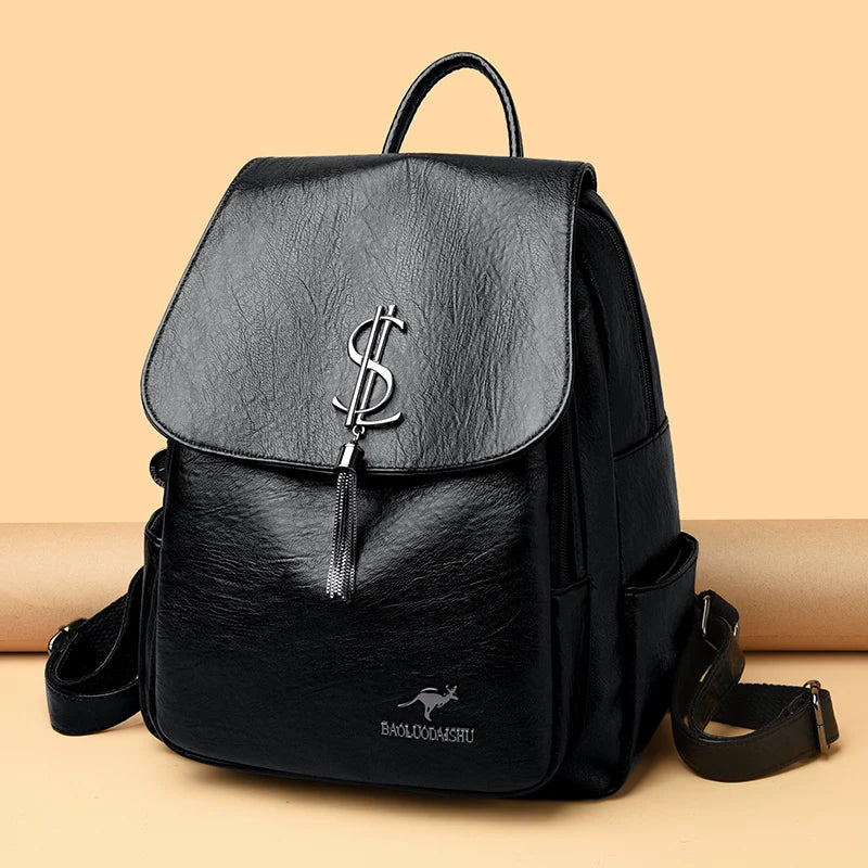 2024 Fashion Retro Women's Backpack High Quality Girl's Anti Theft Bag Large Capacity Female Shoulder Bags School Student Bolsos